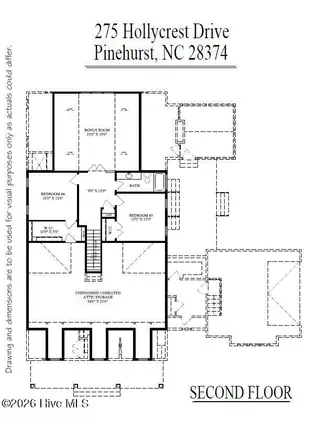 275 Hollycrest Drive, Pinehurst, NC 28374 — 5-bedroom home in Hollycrest, Pinehurst, NC, photo 4 of 42: Floor plan, upstairs