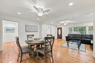 123 Willis Drive, Harkers Island, NC 28531 — 2-bedroom home, Harkers Island, NC, photo 5 of 34: Living Room Dining