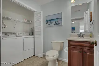 2137 Ocean Boulevard A, Topsail Beach, NC 28445 — 2-bedroom condo in Serenity Point, Topsail Beach, NC, photo 18 of 65: Half Bath and Laundry