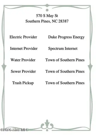 570 S May Street Apt 24, Southern Pines, NC 28387 – photo 17: Copy of Utilities Provider