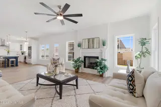 516 E Great Egret Way, Beaufort, NC 28516 – photo 3: Living room with Fireplace
