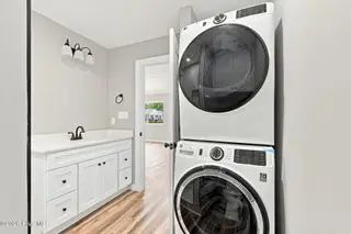 157 Long Pond Loop, Swansboro, NC 28584 – photo 14: Bathroom with Washer & Dryer