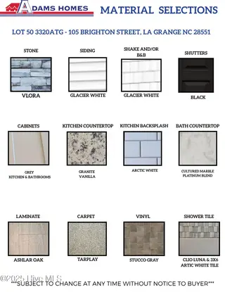 105 Brighton Street, La Grange, NC 28551 – photo 3: LOT 50 MATERIAL SELECTIONS