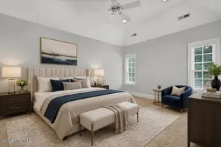 111 Wyndham Way, Wilmington, NC 28411 — 3-bedroom home in Wyndham Ridge, Wilmington, NC, photo 24 of 72: Virtually staged primary bedroom