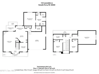 153 Lawndale Lane, Sneads Ferry, NC 28460 – photo 6: Measurements for 153 Lawndale Ln