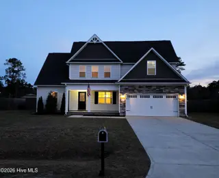123 Sonia Drive, Hubert, NC 28539 — 3-bedroom home in Eastport, Hubert, NC, photo 4 of 75: Front Twilight-2