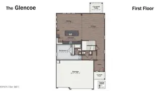 8635 Blue Haw Way Lot 130, Leland, NC 28451 — 5-bedroom home in Indigo Preserve, Leland, NC, photo 4 of 33: Glencoe_Floorplan_First Floor_Covered