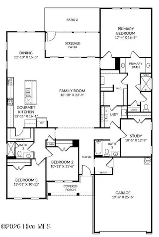 1042 Rock Skipper Road, Ocean Isle Beach, NC 28469 — 3-bedroom home in The Tides at Ocean Isle Beach, Ocean Isle Beach, NC, photo 2 of 34: Floor Plan