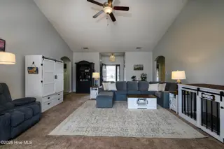 3408 Lefringhouse Lane, New Bern, NC 28562 — 3-bedroom home in Hardee Farms, New Bern, NC, photo 9 of 38: Living Room with Vaulted Ceiling