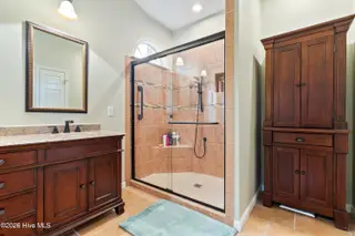 9 Golf Crest Court, Carolina Shores, NC 28467 — 3-bedroom home in Carolina Shores, Carolina Shores, NC, photo 22 of 46: Master Shower