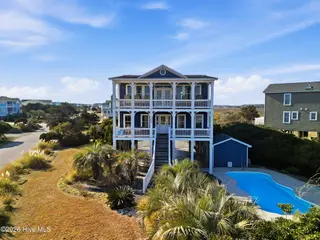 1254 Ocean Boulevard W, Holden Beach, NC 28462 — 5-bedroom home in Holden Beach West, Holden Beach, NC, photo 1 of 66: 81_front center aerial