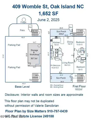 409 Womble Street, Oak Island, NC 28465 – photo 5: Floor Plan for MSL Picture- 409 Womble S