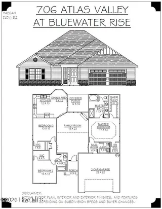 4027 Bluewater Boulevard, New Bern, NC 28562 – photo 5: Elevation and Floor Plan