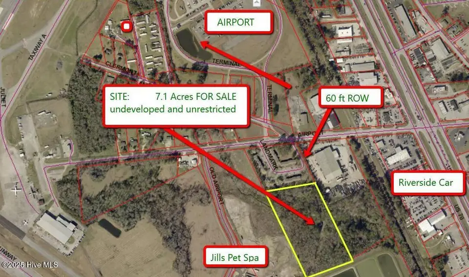 709 Airport Road, New Bern, NC 28560 – photo 1 of 3: Labeled Aerial