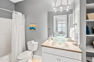 2790 Creek Bridge Court, Southport, NC 28461 — 3-bedroom home in St James, Southport, NC, photo 24 of 72: Stylish Vessel Sink and Vanity