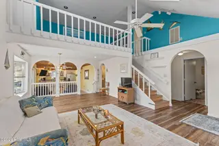319 Old Causeway Road, Atlantic Beach, NC 28512 – photo 9: Living Room with view of loft