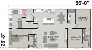 435 Pine Hill Road, West End, NC 27376 — 3-bedroom manufactured home, West End, NC, photo 24 of 28: 435 Floor Plan