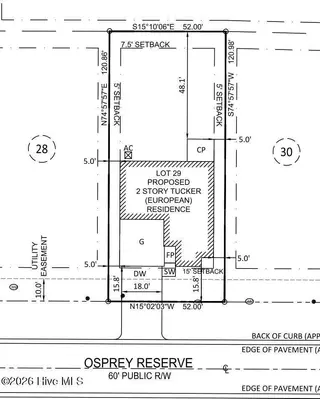 1120 Osprey Reserve Lot #29, Leland, NC 28451 — 3-bedroom home in Terrapin, Leland, NC, photo 18 of 21: Plot Plan