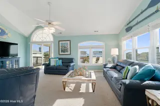 118 Heverly Drive, Emerald Isle, NC 28594 – photo 6: Living room with ocean views