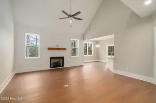 2401 Starling Lane, New Bern, NC 28562 – photo 10: Living Room w/ Fireplace & Shiplap