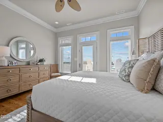 6414 Ocean Drive, Emerald Isle, NC 28594 – photo 20: Master bedroom opens to deck with V