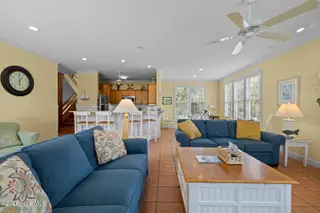 201 Shipwreck Lane, Emerald Isle, NC 28594 – photo 4: Living room and dining area of Scilly Ca