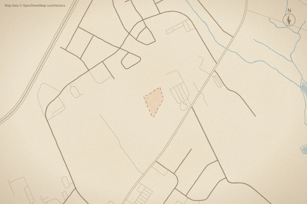 Watercolor map of 1809 Live Oak in Beaufort, NC, showing its streets, water and surroundings