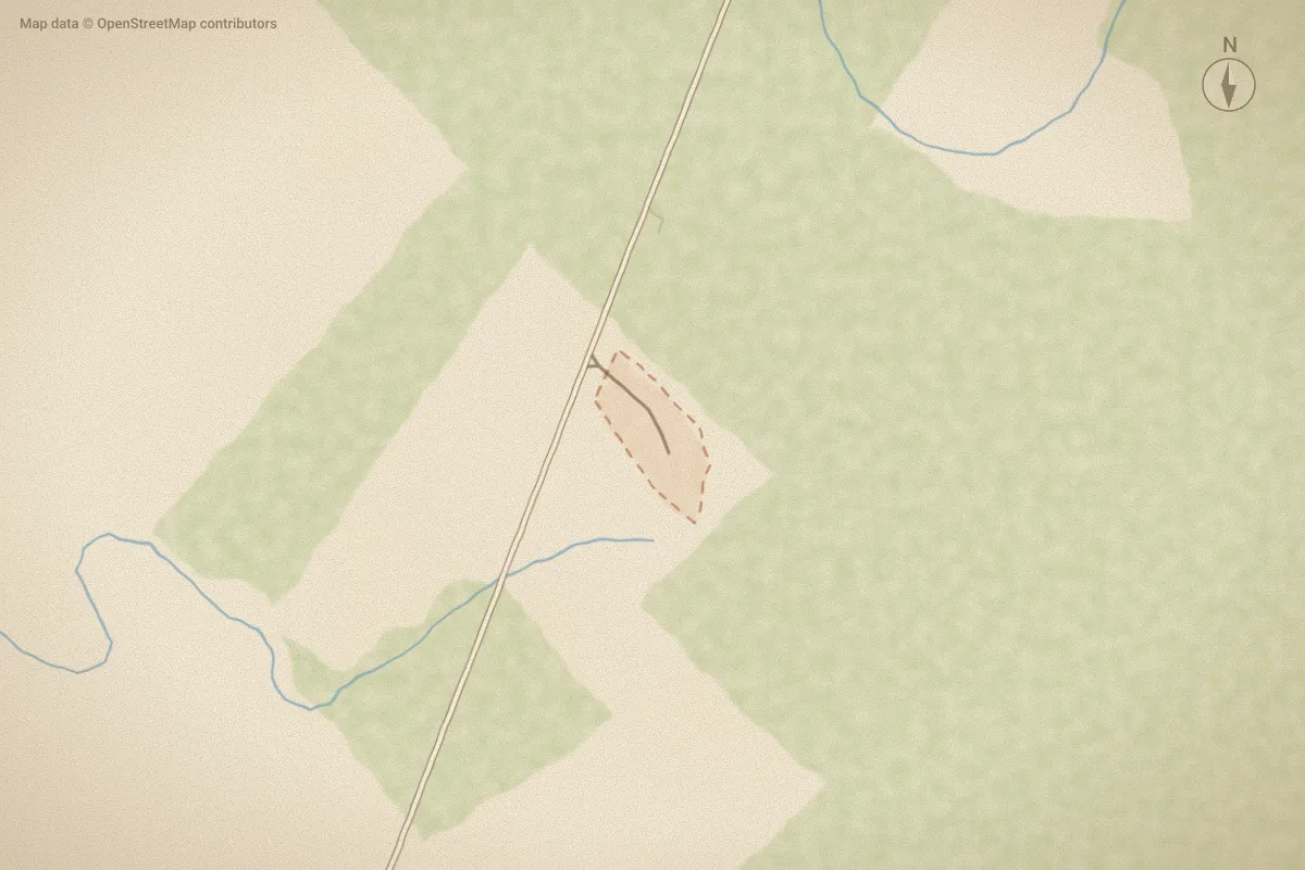 Watercolor map of 306 Estates in Havelock, NC, showing its streets, water and surroundings