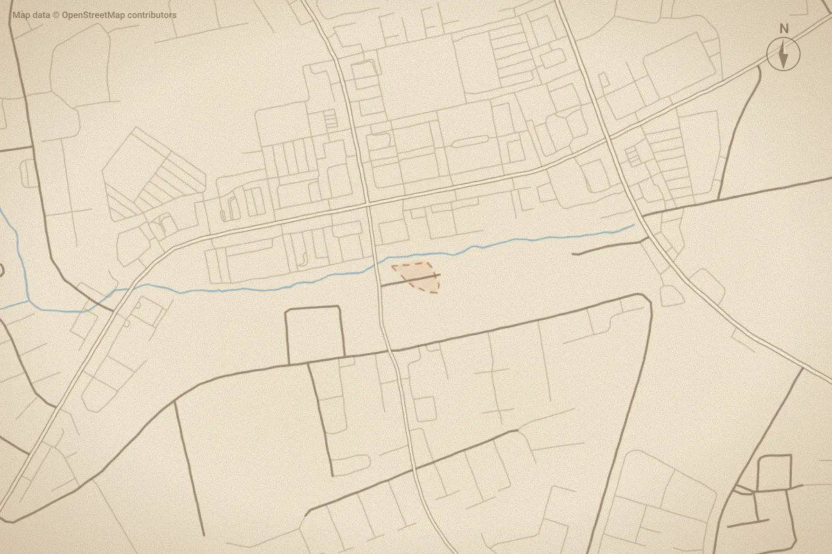 Watercolor map of Arlington Park in Greenville, NC, showing its streets, water and surroundings