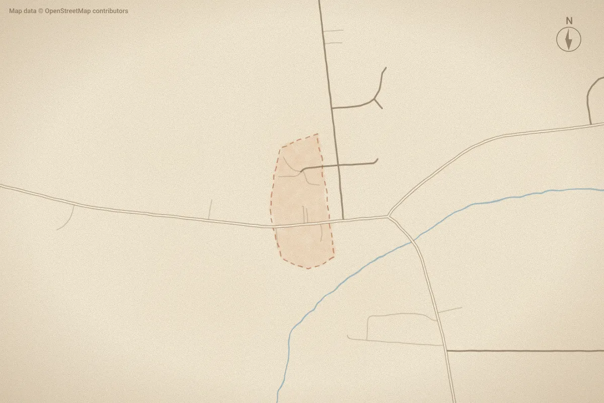 Watercolor map of Bell Arthur Crossing in Greenville, NC, showing its streets, water and surroundings