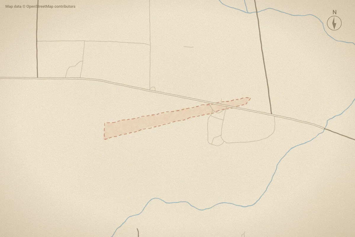 Watercolor map of Bull Head Landing in Bailey, NC, showing its streets, water and surroundings