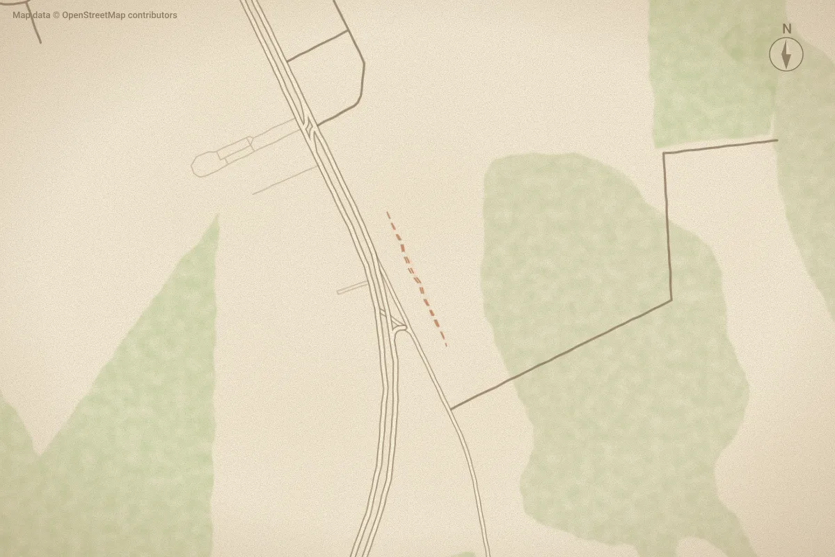 Watercolor map of Cannon Village in Newport, NC, showing its streets, water and surroundings