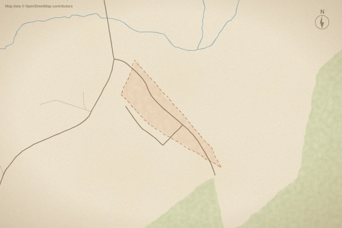 Watercolor map of Cedar Creek Woods in Swansboro, NC, showing its streets, water and surroundings
