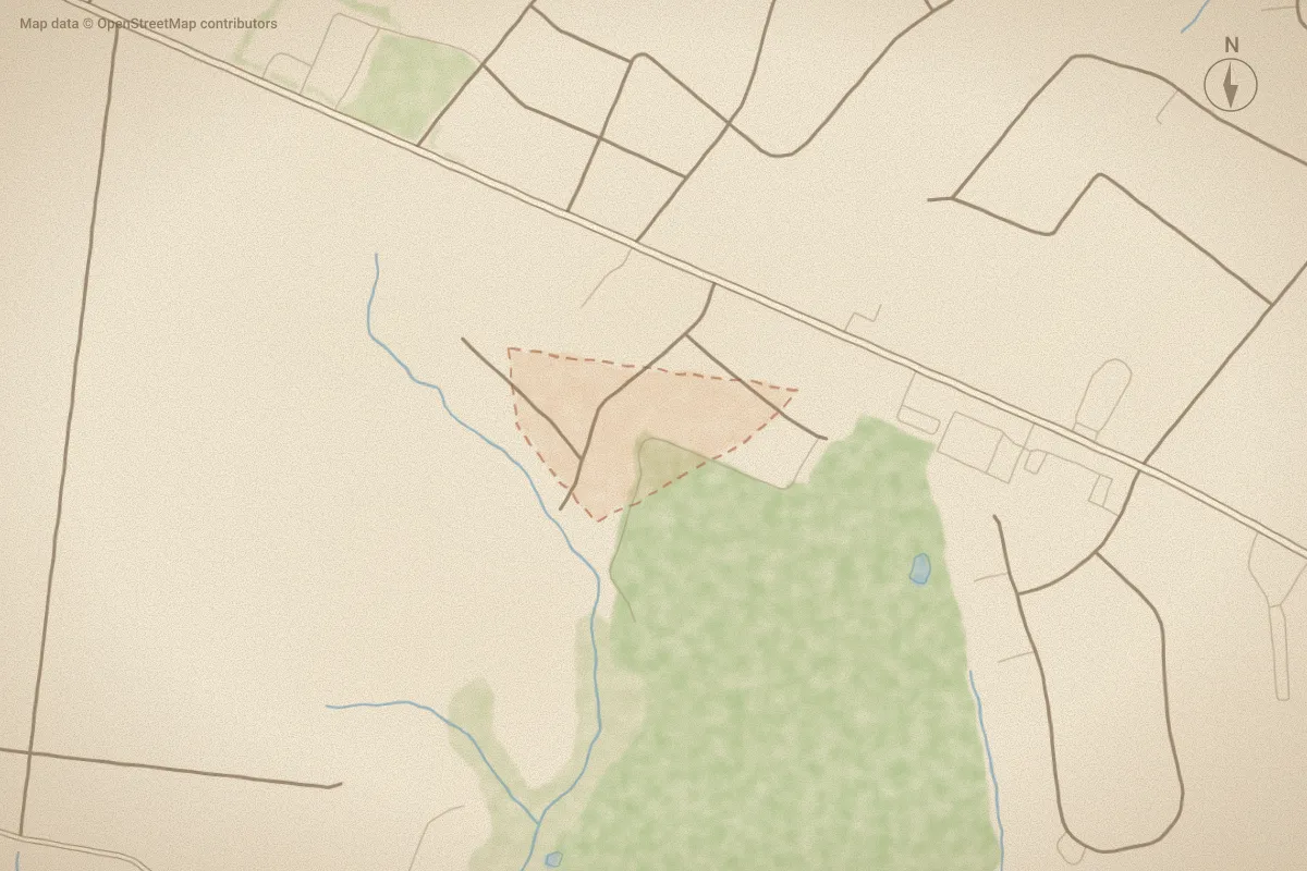 Watercolor map of Country Club Forest in Elizabeth City, NC, showing its streets, water and surroundings