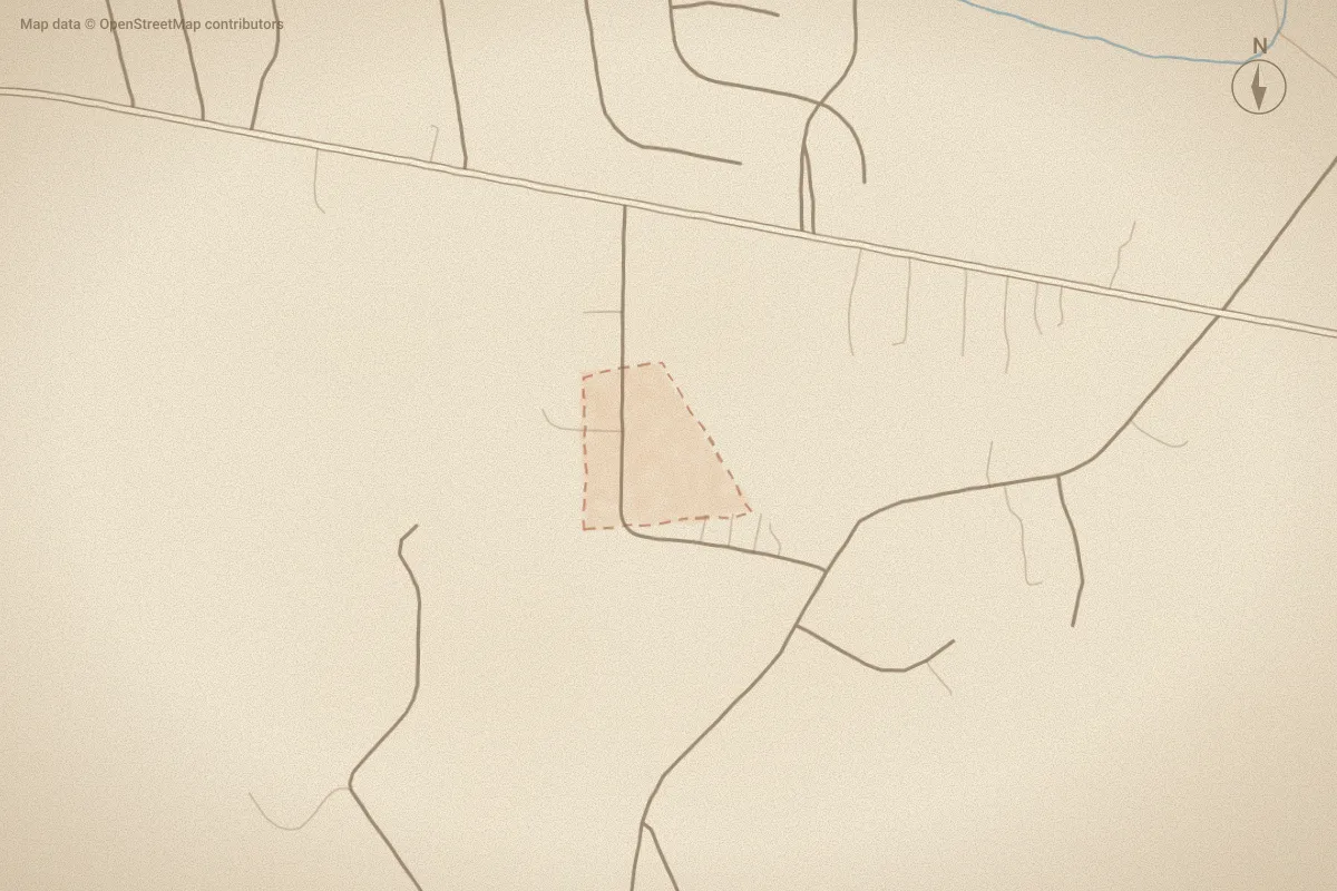 Watercolor map of Eagles Nest in Grimesland, NC, showing its streets, water and surroundings