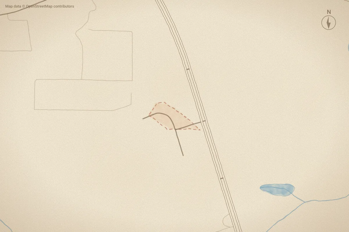 Watercolor map of Eastwood in Wilson, NC, showing its streets, water and surroundings