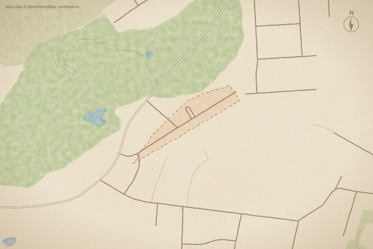 Watercolor map of Forest Hills in Morehead City, NC, showing its streets, water and surroundings