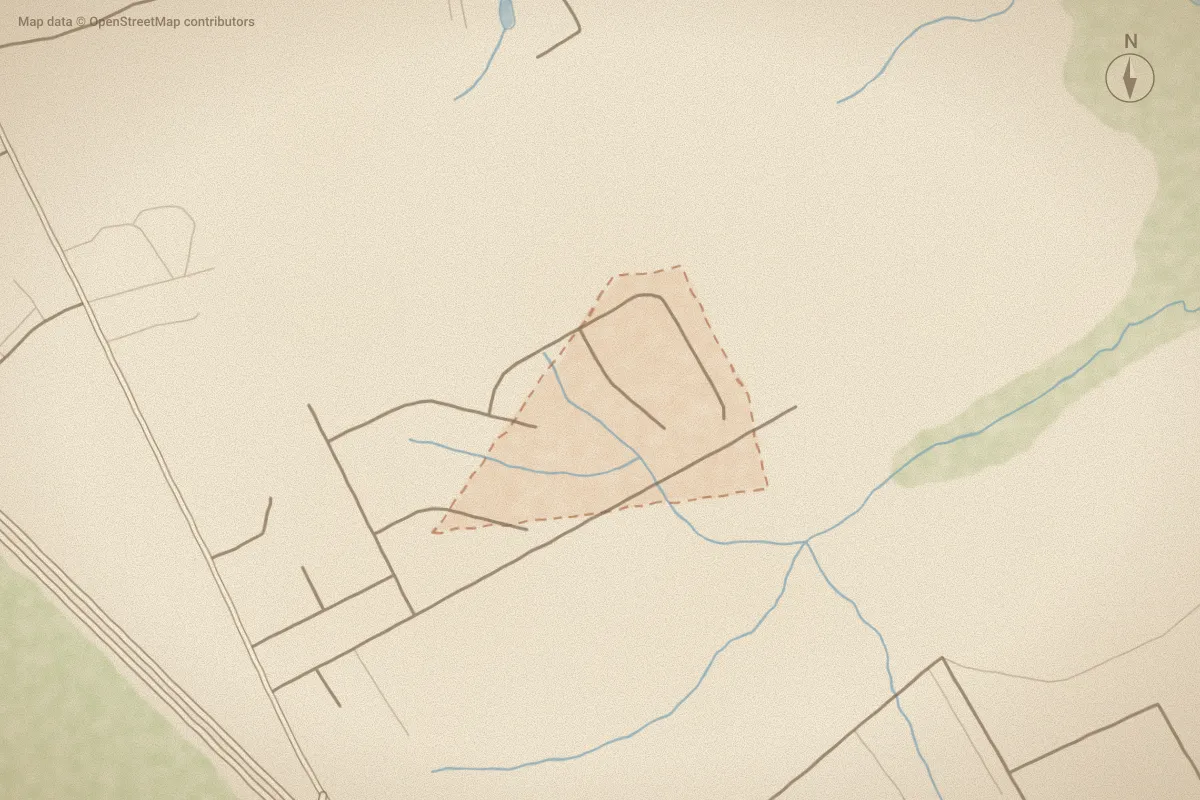 Watercolor map of Gracelyn Park East in Newport, NC, showing its streets, water and surroundings