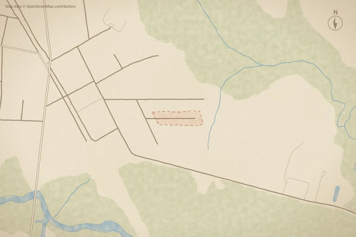Watercolor map of Kelly Place in Newport, NC, showing its streets, water and surroundings