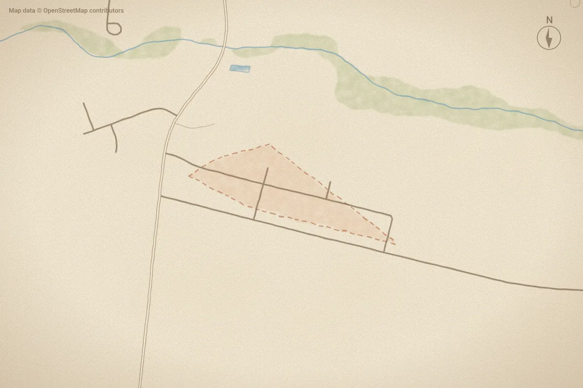Watercolor map of Knollwood in Wilson, NC, showing its streets, water and surroundings