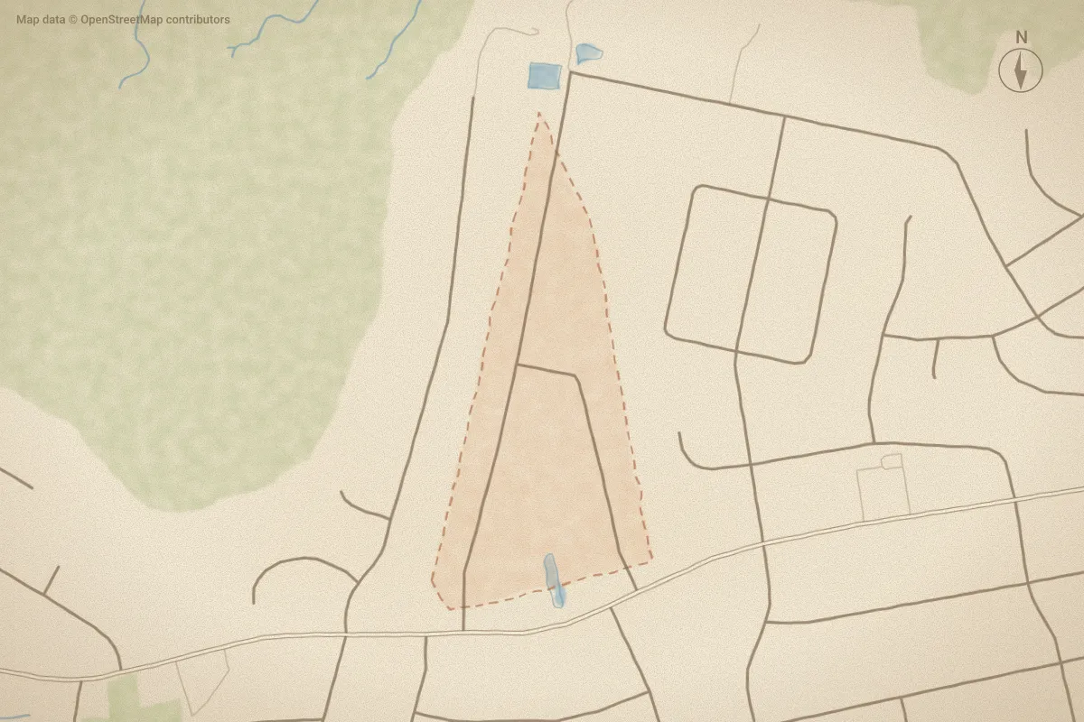 Watercolor map of Lake N Shore in Morehead City, NC, showing its streets, water and surroundings
