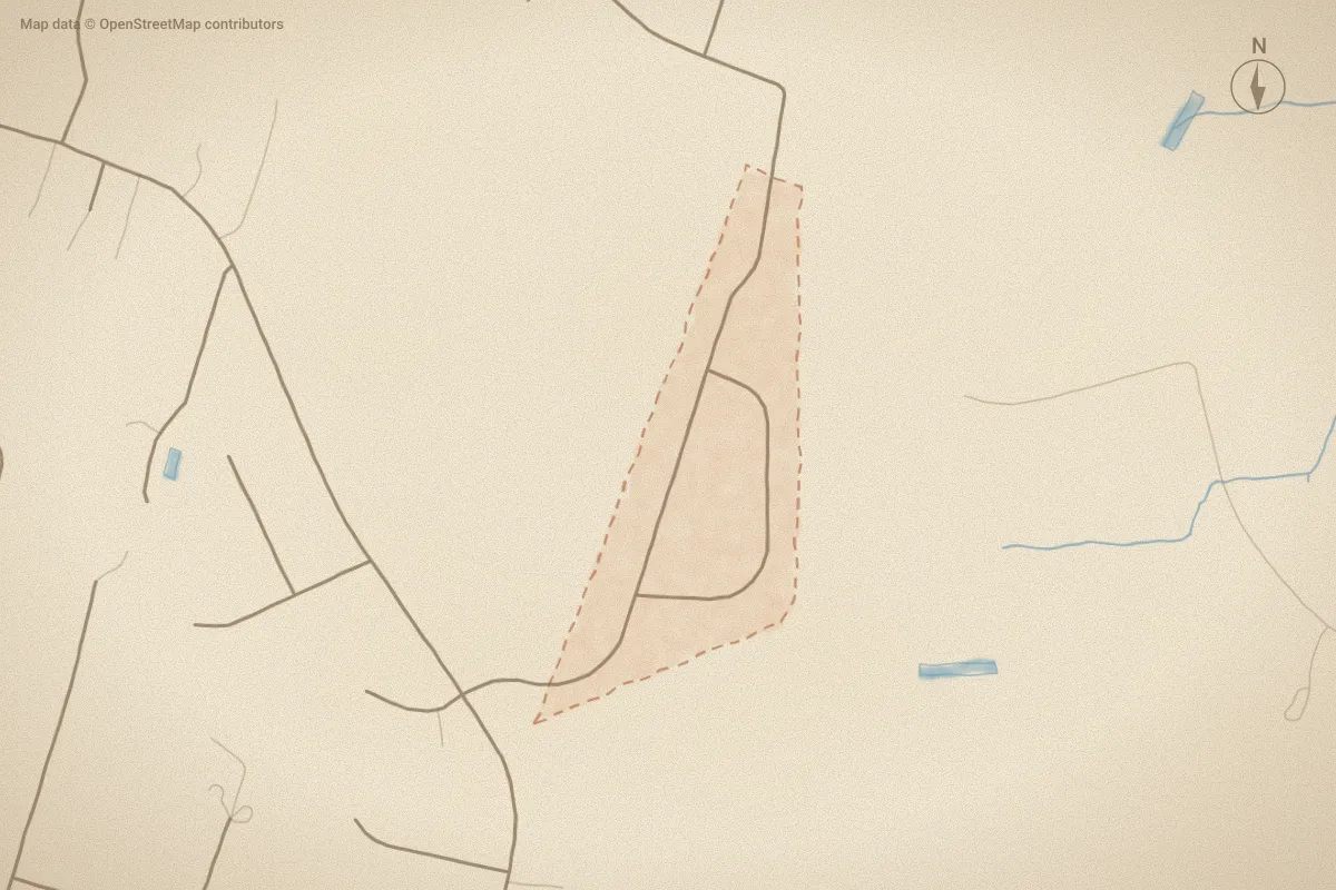 Watercolor map of Maple Ridge in Greenville, NC, showing its streets, water and surroundings