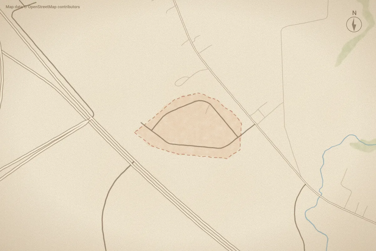 Watercolor map of Northeast Landing in Elizabeth City, NC, showing its streets, water and surroundings