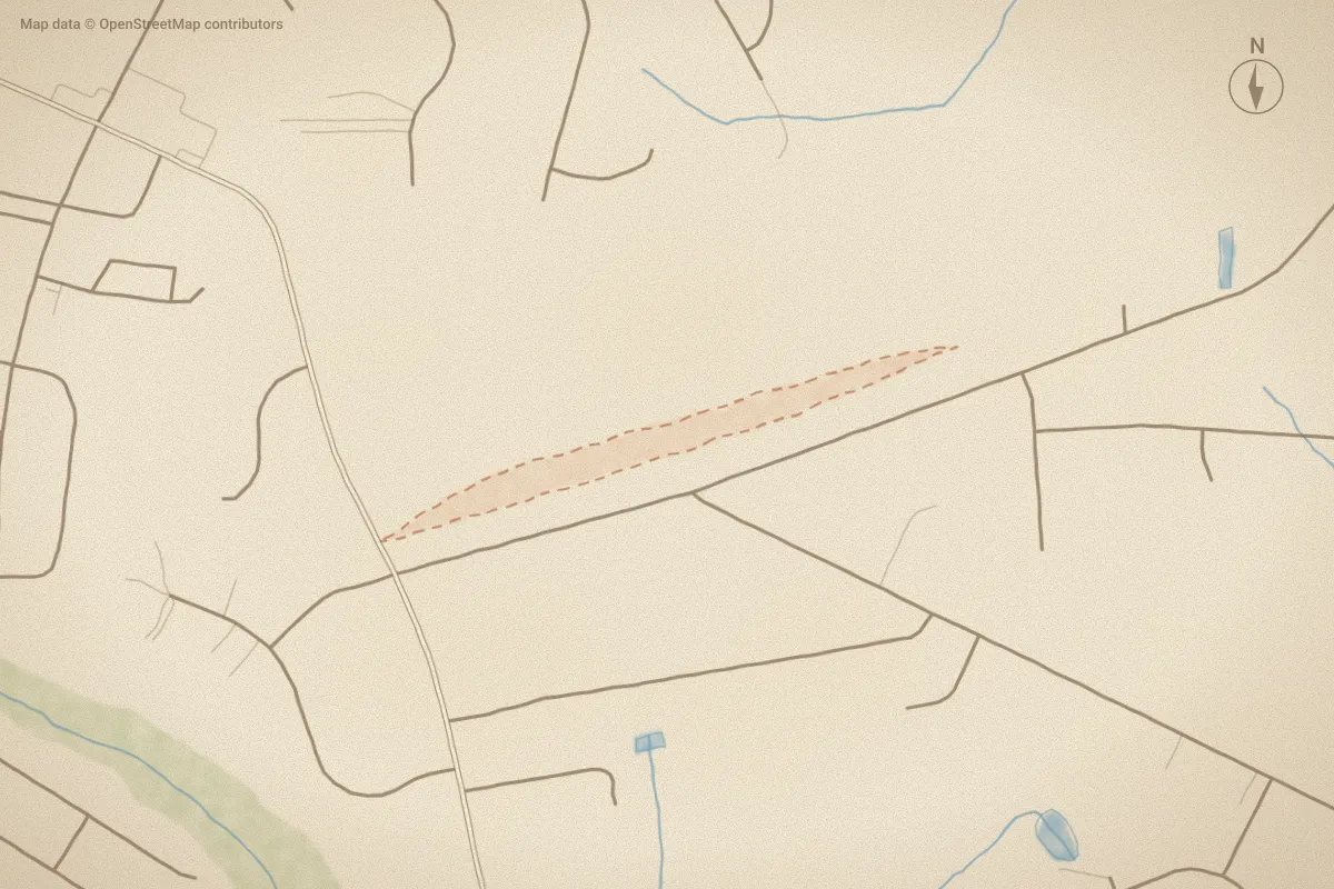 Watercolor map of October Glory in Greenville, NC, showing its streets, water and surroundings