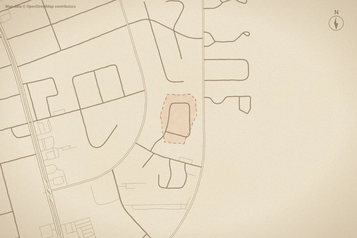 Watercolor map of Smallwoods-Hunters Landing in Havelock, NC, showing its streets, water and surroundings