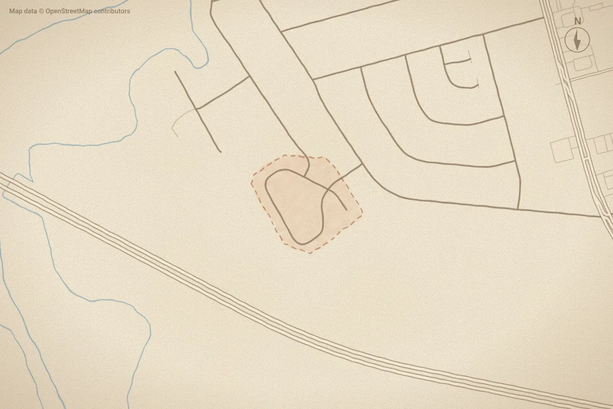 Watercolor map of South Forest in Havelock, NC, showing its streets, water and surroundings