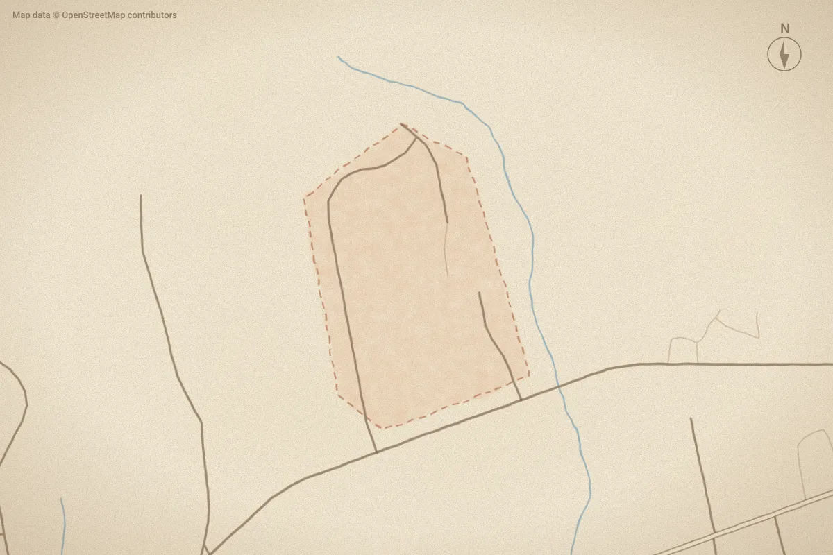Watercolor map of Stonegate Estates in Newport, NC, showing its streets, water and surroundings