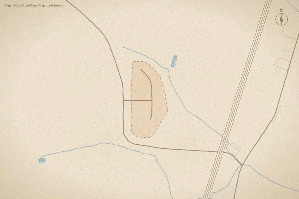Watercolor map of Summit Village in Ayden, NC, showing its streets, water and surroundings
