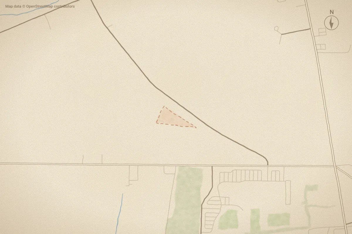 Watercolor map of Woodland Pointe in Greenville, NC, showing its streets, water and surroundings